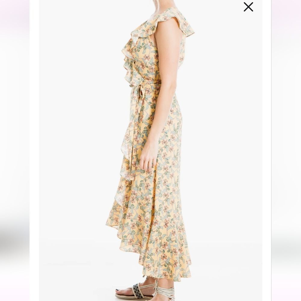 NWT Max Studio Patterned Ruffle Wrap Midi Dress N… - image 5